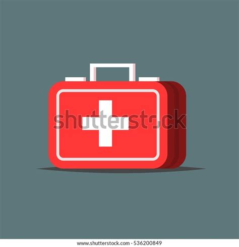 Red First Aid Kit Isolated On Stock Vector Royalty Free 536200849
