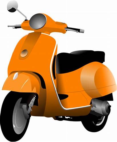 Scooter Motor Clipart Clip Vector Scooters Orange