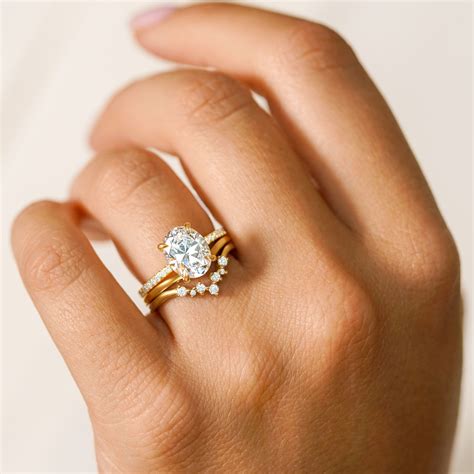 される Engagement Moissanite Engagement Ring Set Wedding Ring Set Platinum