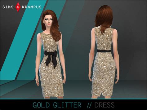 The Sims Resource Golden Bow Dress By Sims4krampus • Sims 4 Downloads