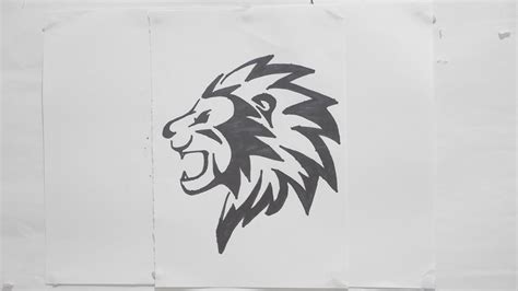 Ep 115 How To Draw Lion Head Tribal Tattoo Design 2