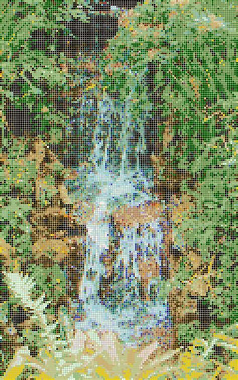 Small Waterfall Mosaic Tile Art