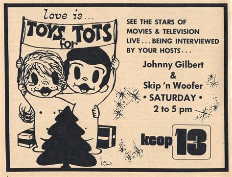1974 Kcop Los Angeles Tv Guide Ad~toys For Tots Johnny Gilbert Skip N