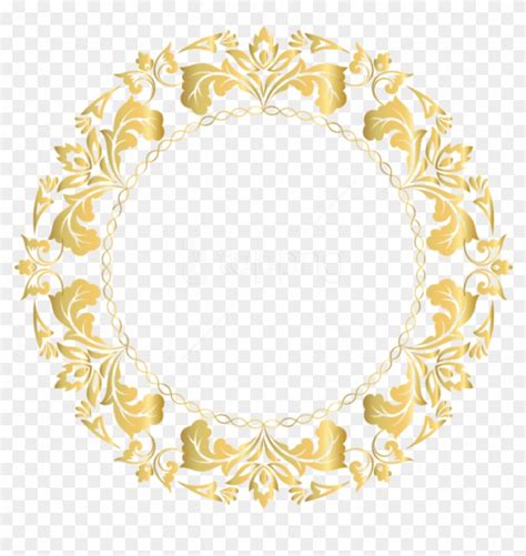 Free Png Download Floral Gold Round Border Frame Clipart Gold Circle