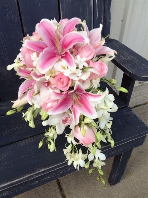 Pink Stargazer Lily Bridal Bouquets Star Gazer And Roses Boquet