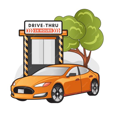 Free Vector Drive Thru Sign Illustration