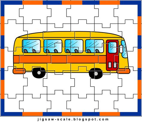 Printable Jigsaw Puzzle For Kids Bus Jigsaw