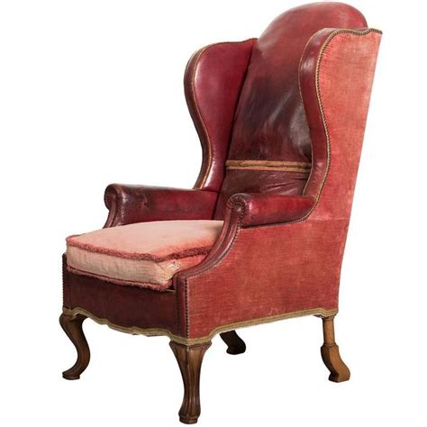 19th Century Leather And Velvet Armchair With Headrest Antique Chairs Chair Velvet Furniture