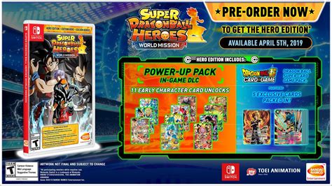 .world mission is an adaptation of the super dragon ball heroes arcade game, with its own unique story mode and a number of exclusive all wiki franchises games accessories characters companies concepts locations objects people platforms editorial videos podcasts articles reviews. Super Dragon Ball Heroes: World Mission - Pre-Order Bonuses