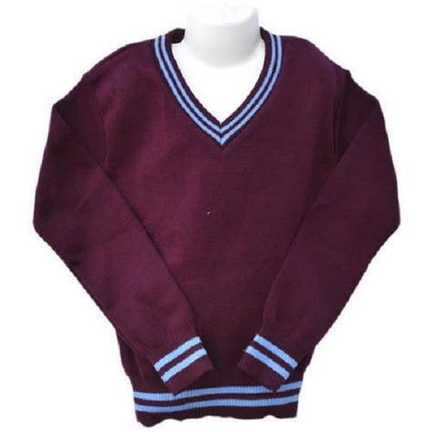 Maroon School Sweater With Blue Stripe Tekiria General Suppliers Ltd