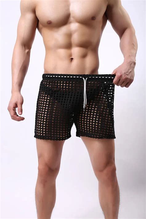 Pcs Sexy Mesh Shorts Men Transparent Gay Penis Shorts Mesh Sheer See Through Brand Sleep