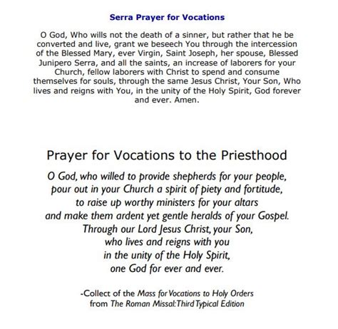 Catholic Prayer For Vocations To The Priesthood