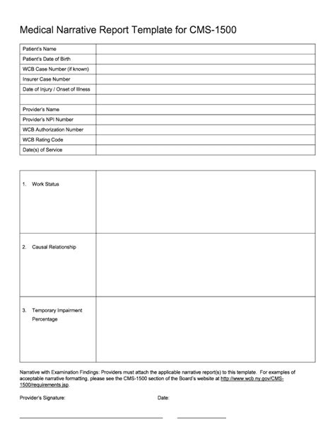 Medical Narrative Report Template Fill Online Printable Fillable