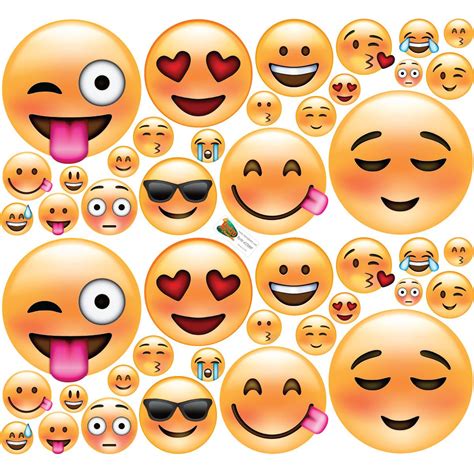 This Emoji Wall Decal Sheet Features A Colorful Assortment Of 44