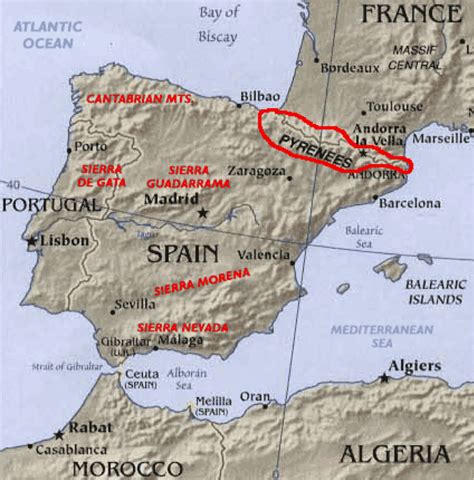 Where Are The Pyrenees Located On A Map