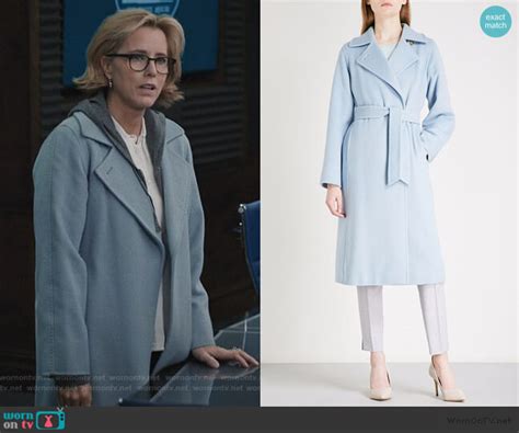 Elizabeth’s Blue Wrap Coat On Madam Secretary Secretary Outfits Madam Secretary Clothes
