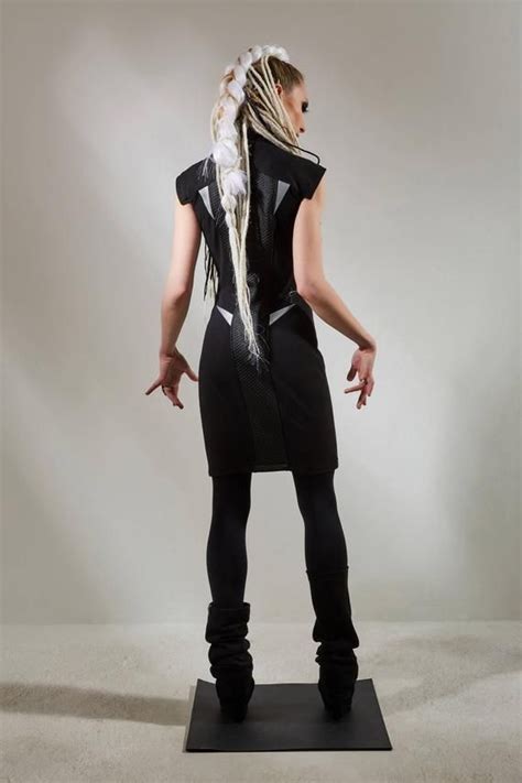 Bodycon Robe Sci Fi Vêtements Futuristes Petite Robe Noire Etsy