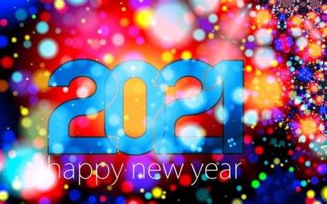 Happy New Year 2021 In Colorful Sparkling Background Hd Happy New Year