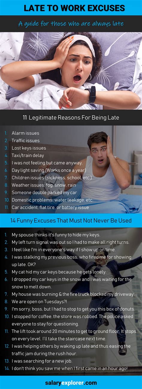 25 Practical Or Funny Late To Work Excuses A Guide For Those Who Are