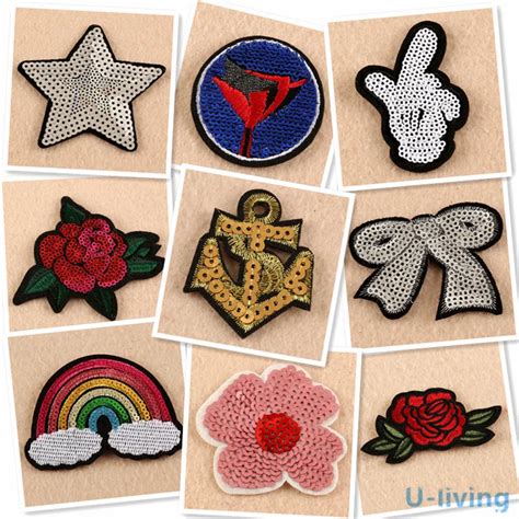 1pcs mixture fashion patch for clothing iron on embroidered sew applique cute patch fabric badge