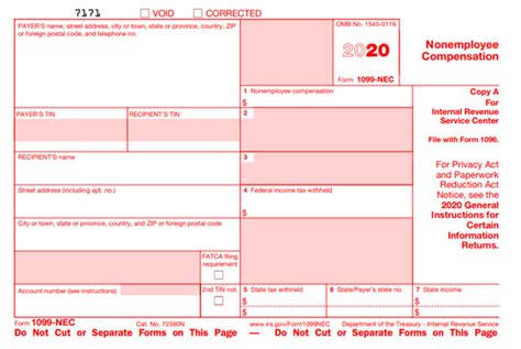 New 2020 Form 1099 Nec Non Employee Compensation Virginia Cpa
