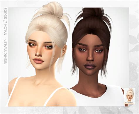 Sims 4 Hair Cc — Missparaply Nightcrawler Nylon Retextured 65