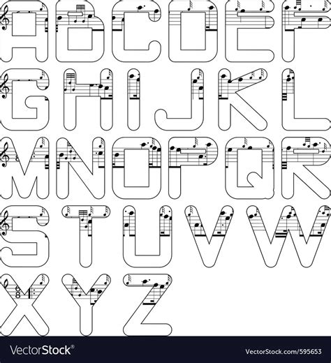 Alphabet Music Royalty Free Vector Image Vectorstock