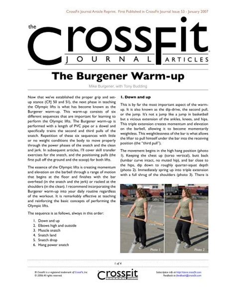 The Burgener Warm Up Crossfit