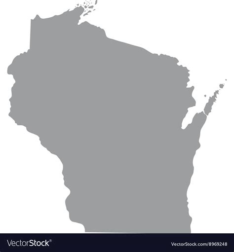 Map Us State Wisconsin Royalty Free Vector Image