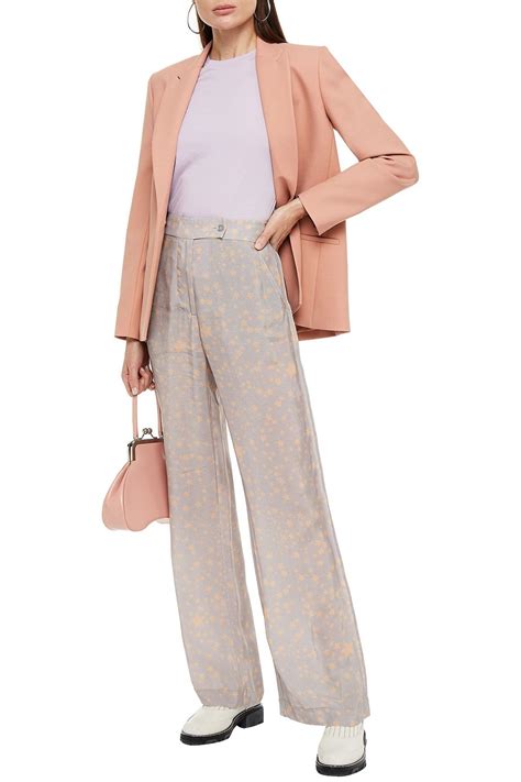 Acne Studios Printed Cupro Flared Pants The Outnet