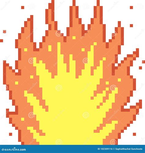 Vector Pixel Art Fire Stock Vector Illustration Of Vector 102309116