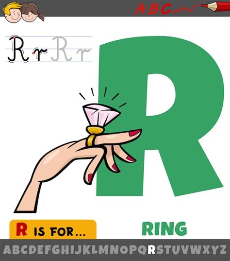 Premium Vector Letter R Worksheet With Cartoon Ring Object