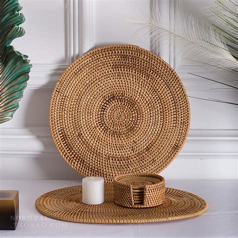 Rustic Rattan Placemat Oval Artifacts Rattan Oval Placemat Walmart