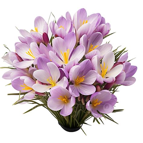 Bouquet Of Spring Crocus Flowers Crocus Saffron Flower Png