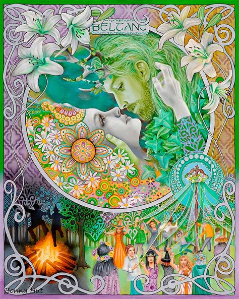 Beltane Wheel Of The Year Wiccan Decor Celtic Art Witchy Etsy Pagan