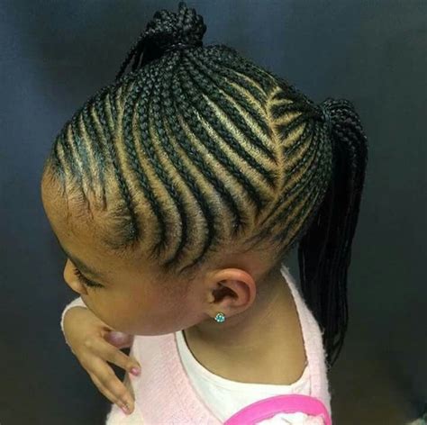 This hairstyle can be done easily with just a couple of actions. Girl hairstyles cornrows twists | Little girl braids ...