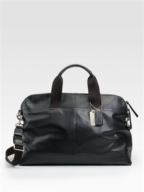 Coach Thompson Leather Duffle In Black For Men Lyst
