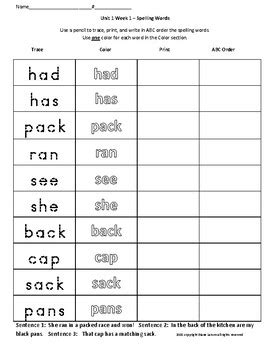 We will discuss here about the alphabetical order, which is also known as abc order. Benchmark Advance 1st Grade Spelling Units 1-10 Printing ...