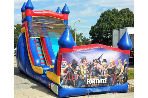 Ws090 18ft Fortnite Theme Inflatable Water Wet Dry Slideinflatable