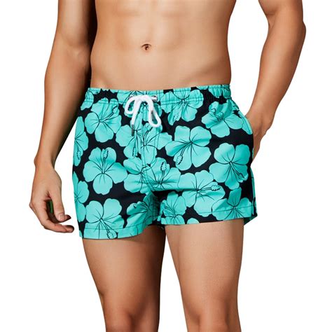 Mens Beach Shorts Print Swimsuits Mens Bathing Suits Quick Dry Sexy Colorful Casual Shorts