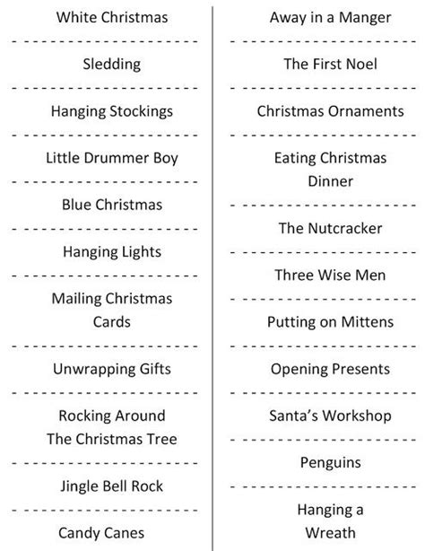 Christmas Charades Free Party Game Printable The Shabby Creek