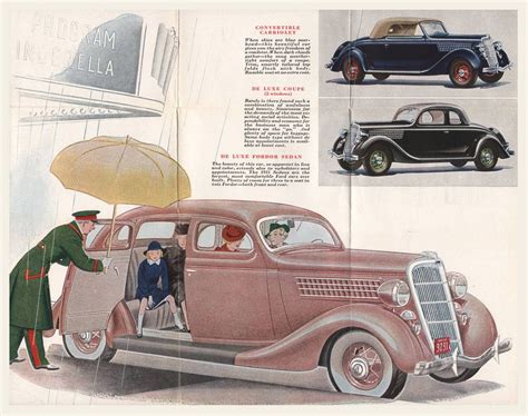 1935 Ford V 8 Sales Brochure Car Illustration Sales Brochures Car