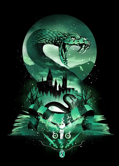 Book Of Slytherin 2 Books Poster Print Metal Posters Displate