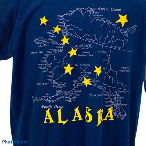 Mens Alaska Map T Shirt Xxl State Flag Big Dipper North Star Ebay
