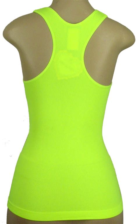 women lady soft seamless ribbed racer back stretch tank top yoga hot tee layer ebay tops