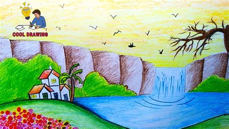 Draw your neighborhood by creating stacked blocks, instead of side by side ones. How to draw waterfall scenery | Waterfall drawing | Easy ...