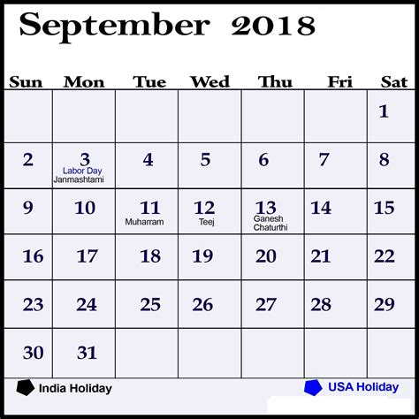Calendar Holidays For September Its Likely To Organize Your Programs