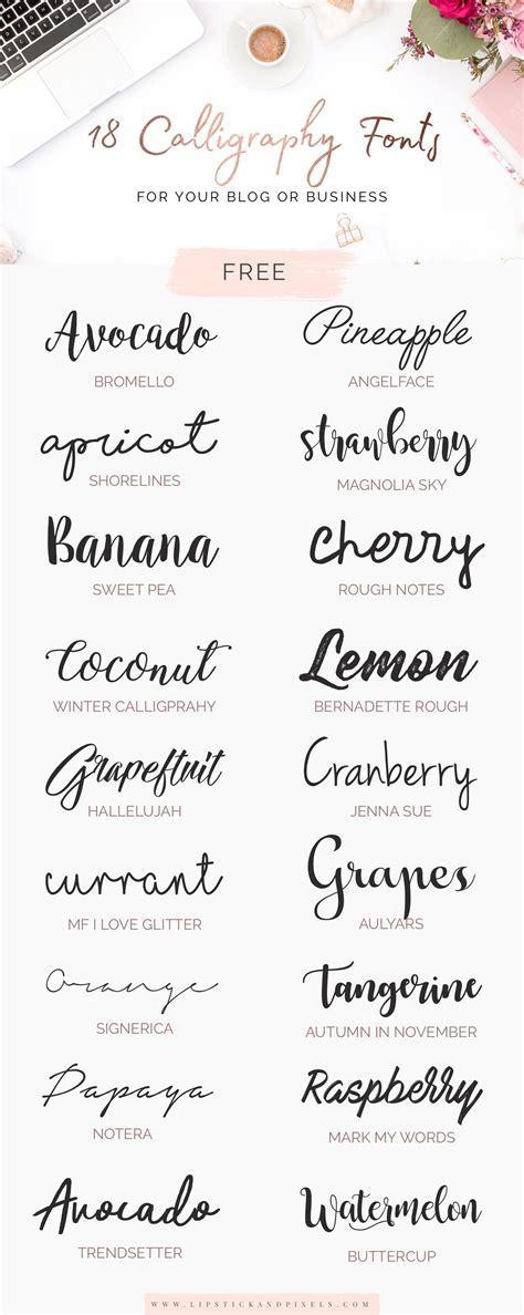 Fonts calligraphy graphic design inspiration resources. 18 FREE calligraphy fonts for you blog or business (With ...
