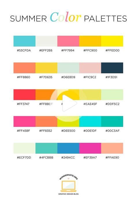 Bright Color Palette Hex Codes Warehouse Of Ideas