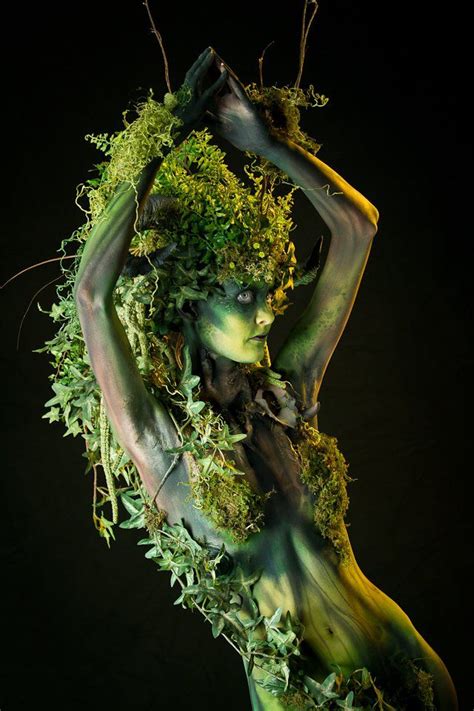 Leaves Nymph Forest Creatures Body Painting